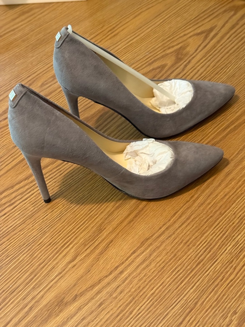 Ivanka Trump Gray Suede Pointed-Toe Stiletto Pumps